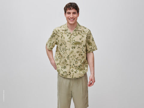 Camisa estampada em mistura de linho - ucb_image_F