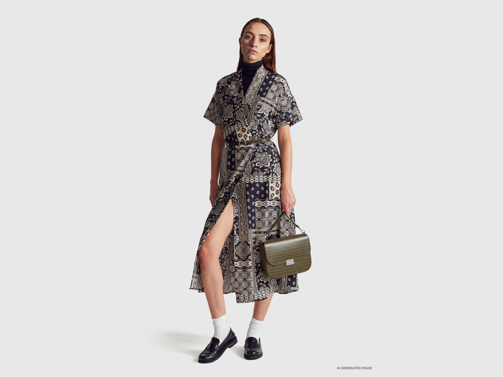 Dress with bandana print