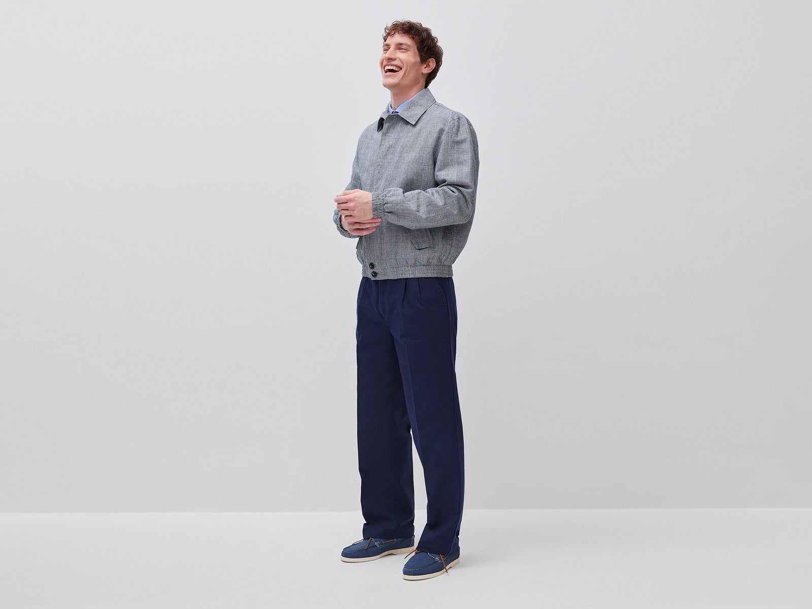 Wide-leg trousers in linen blend