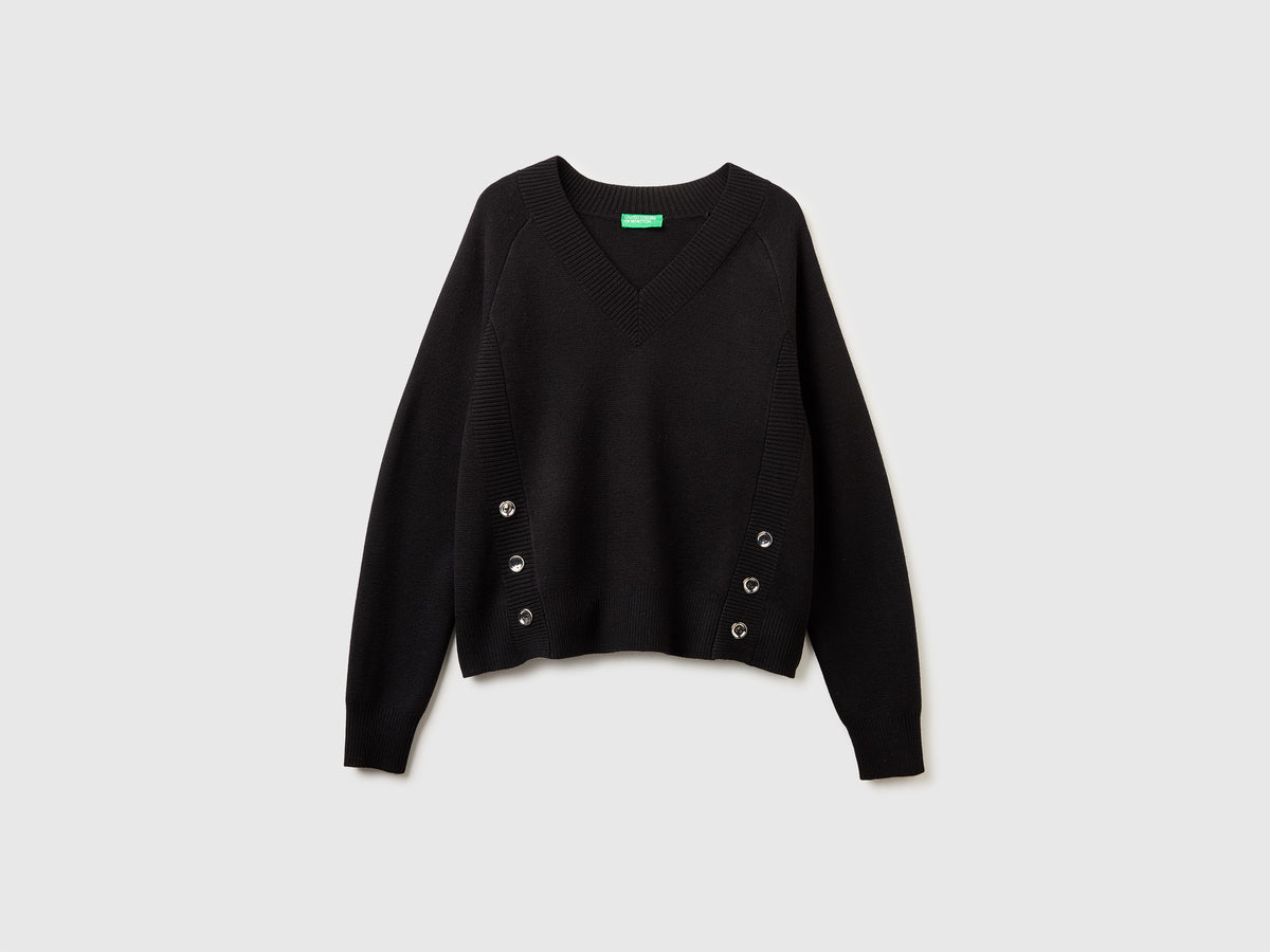 Knit sweater with V-neck - ucb_image_FS