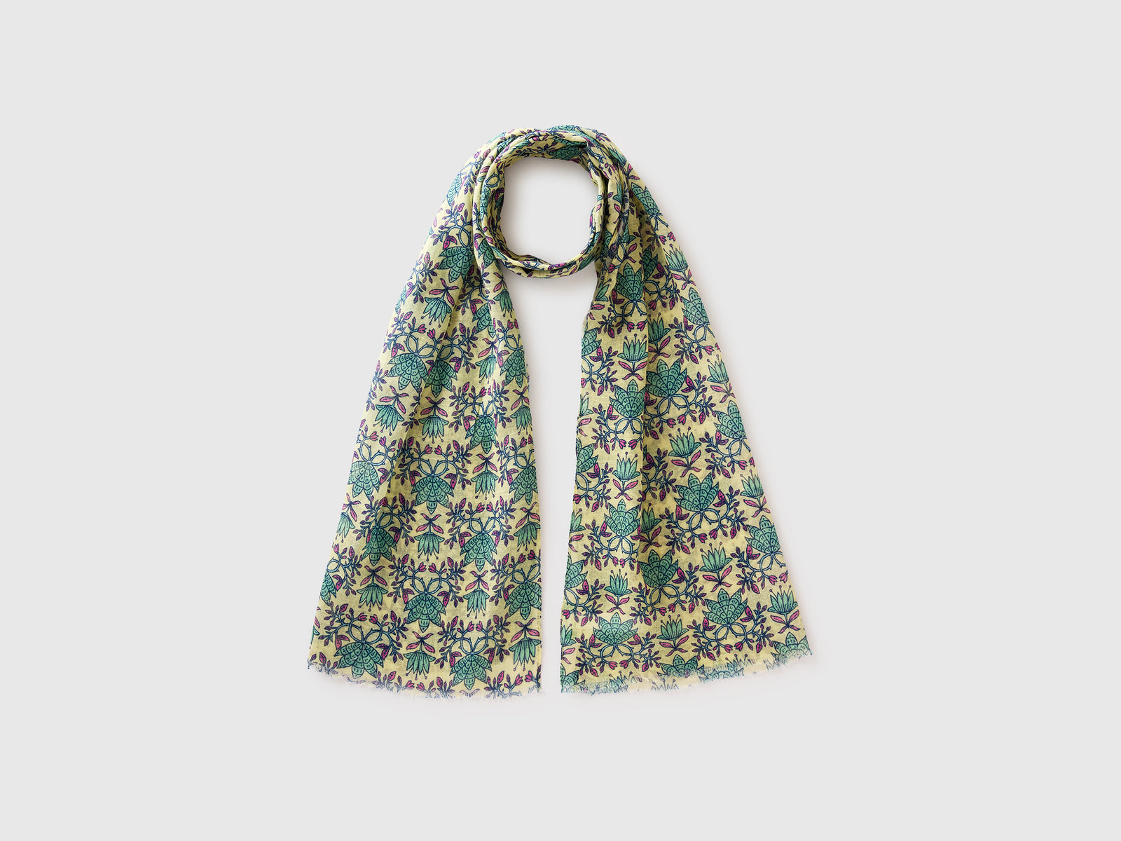 Patterned linen blend scarf - ucb_image_FS