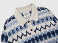 Camisola tipo polo jacquard em mistura de lã - ucb_image_DS1
