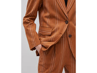 Blazer às riscas em mistura de linho  - ucb_image_FY