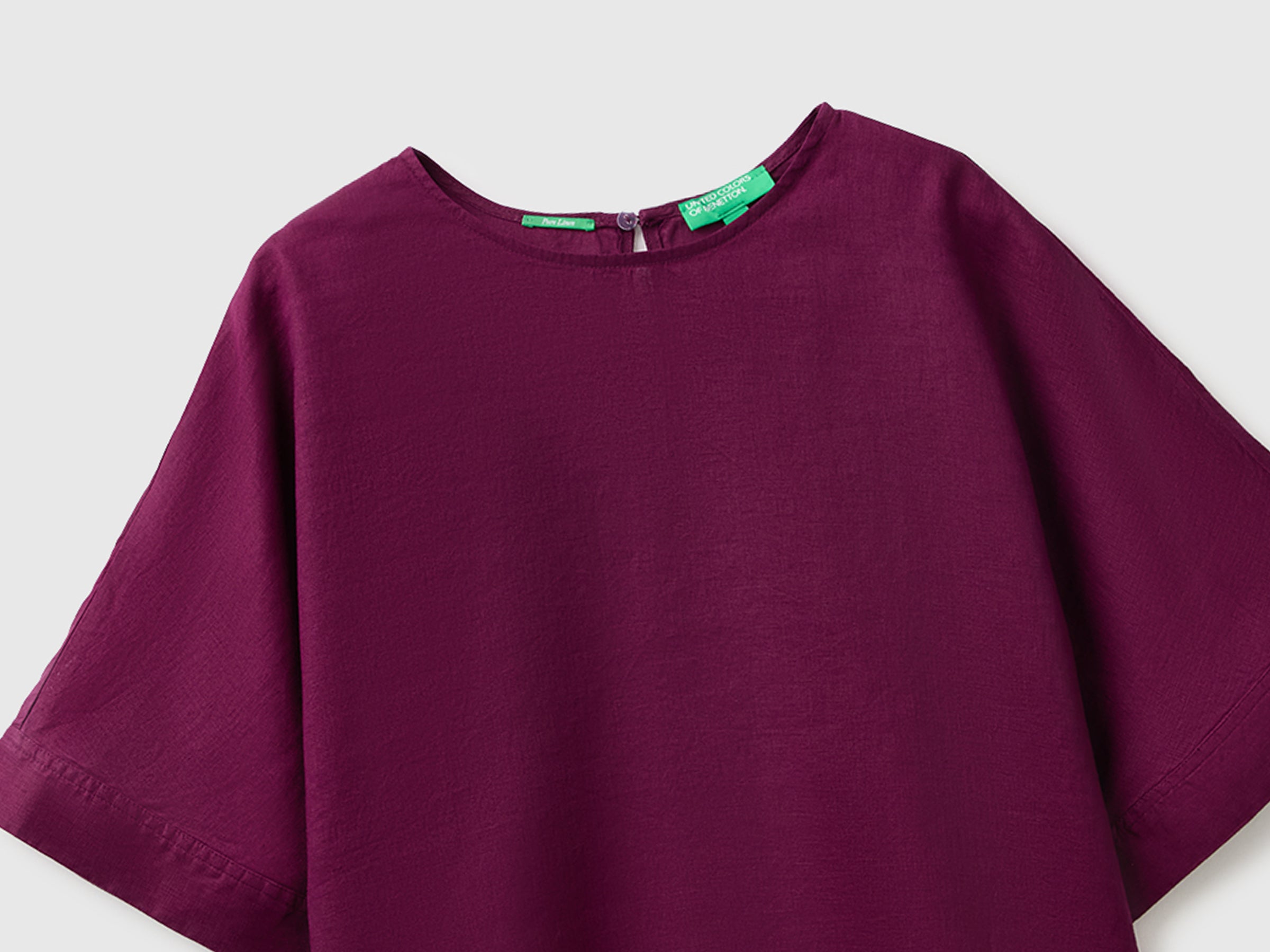 Blusa de gola redonda em linho puro - ucb_image_FY