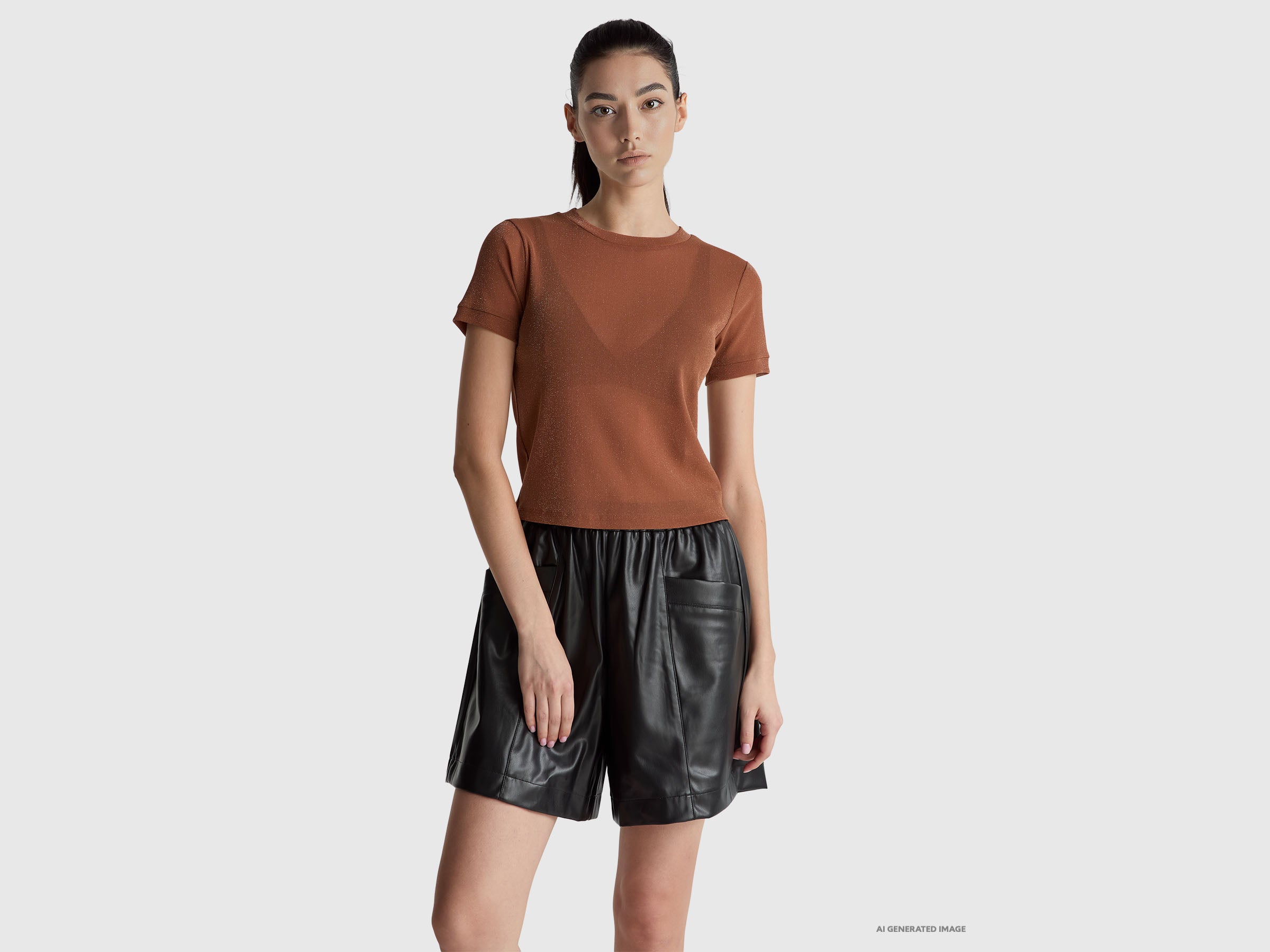 T-shirt com lurex de manga curta - ucb_image_F