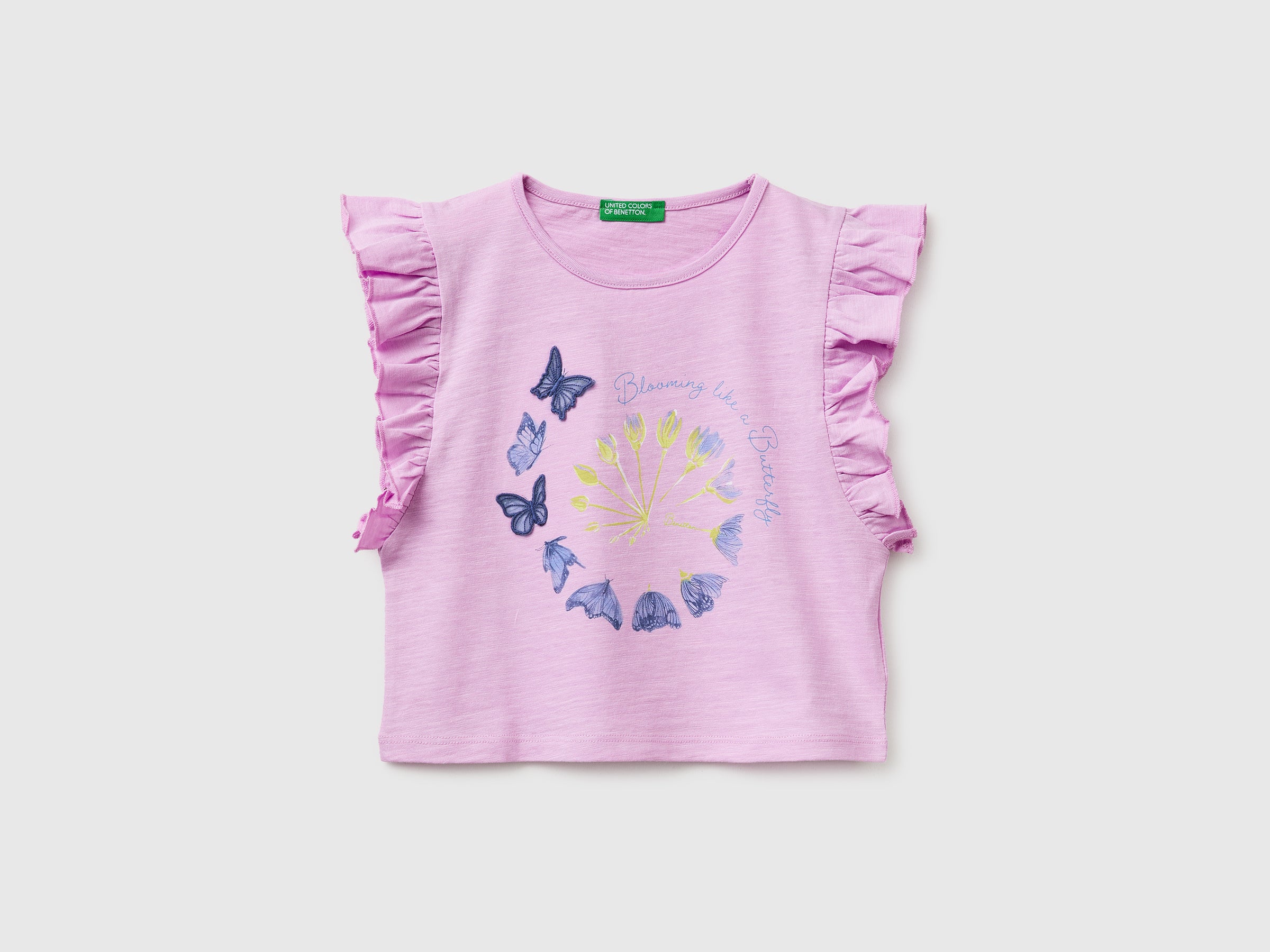 Cropped T-shirt with print and embroidery - ucb_image_FS