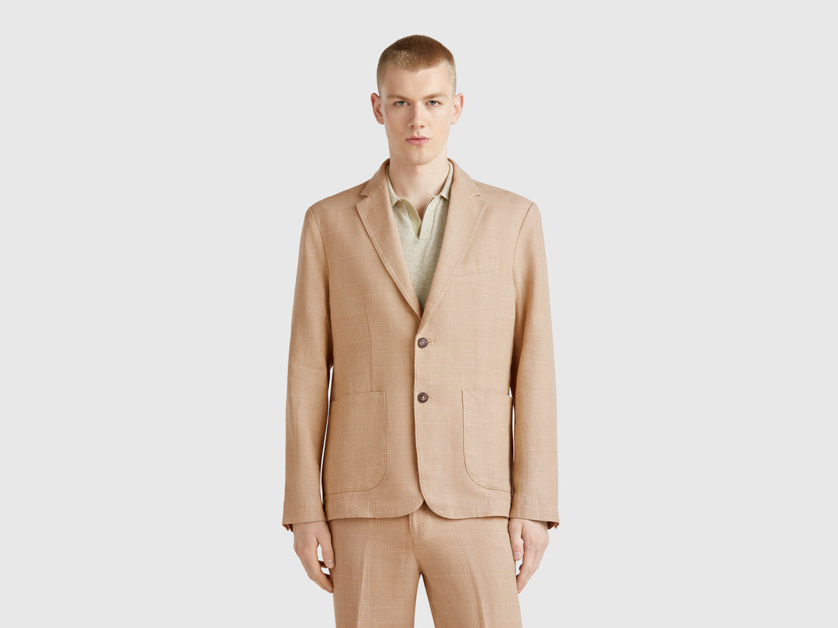 Blazer riscado em mistura de linho - ucb_image_F