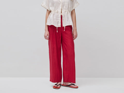 Calças de cintura subida em linho puro - ucb_image_F