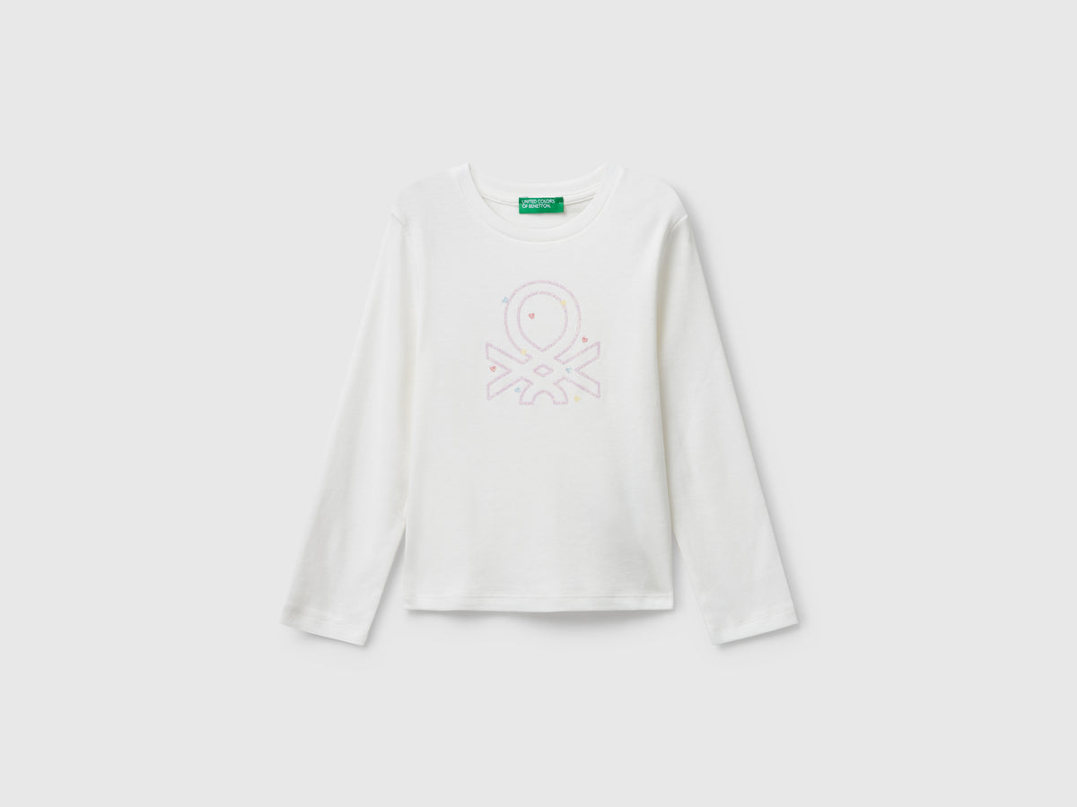 T-shirt com logótipo glitter em algodão - ucb_image_FS