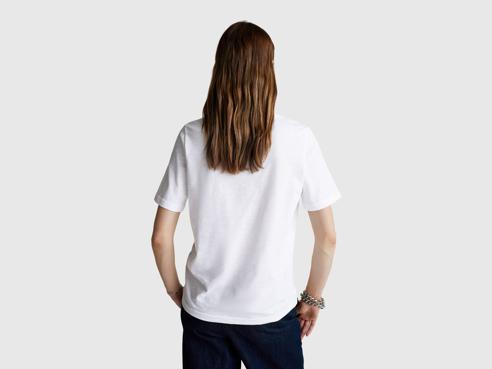 T-shirt de gola redonda em algodão flamé - ucb_image_B