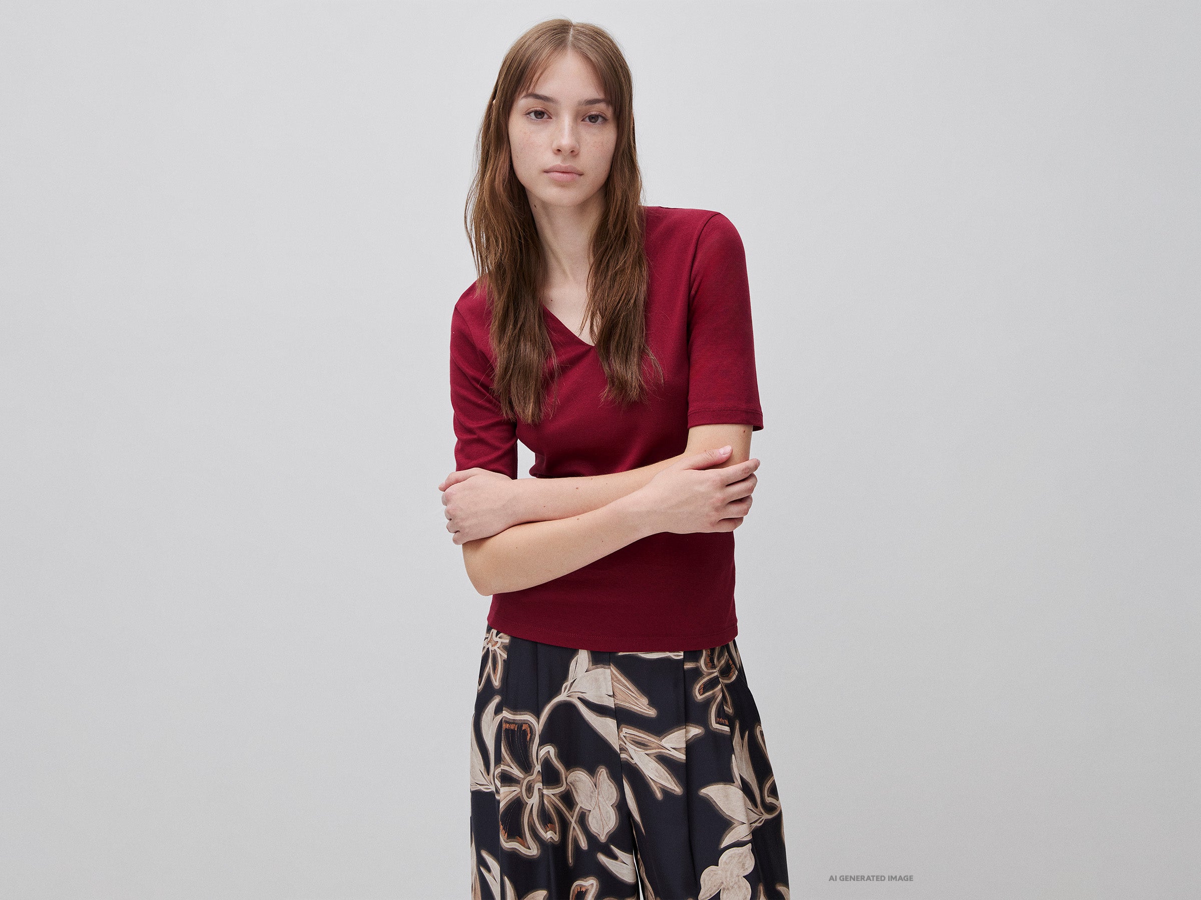 T-shirt slim fit em algodão de fibra longa - ucb_image_F