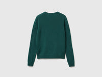 Camisola de gola redonda verde em lã Merino - ucb_image_BS