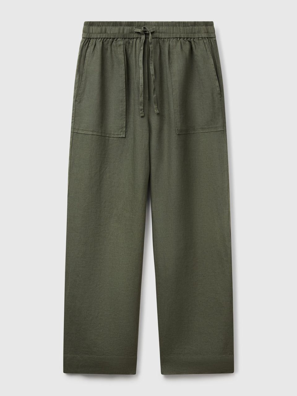 Calças em linho puro com elástico - ucb_image_FS
