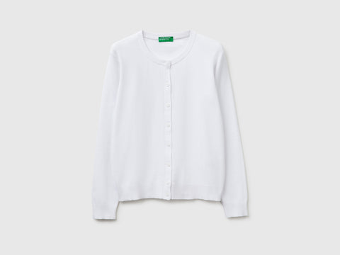 White cardigan in tricot cotton - ucb_image_FS