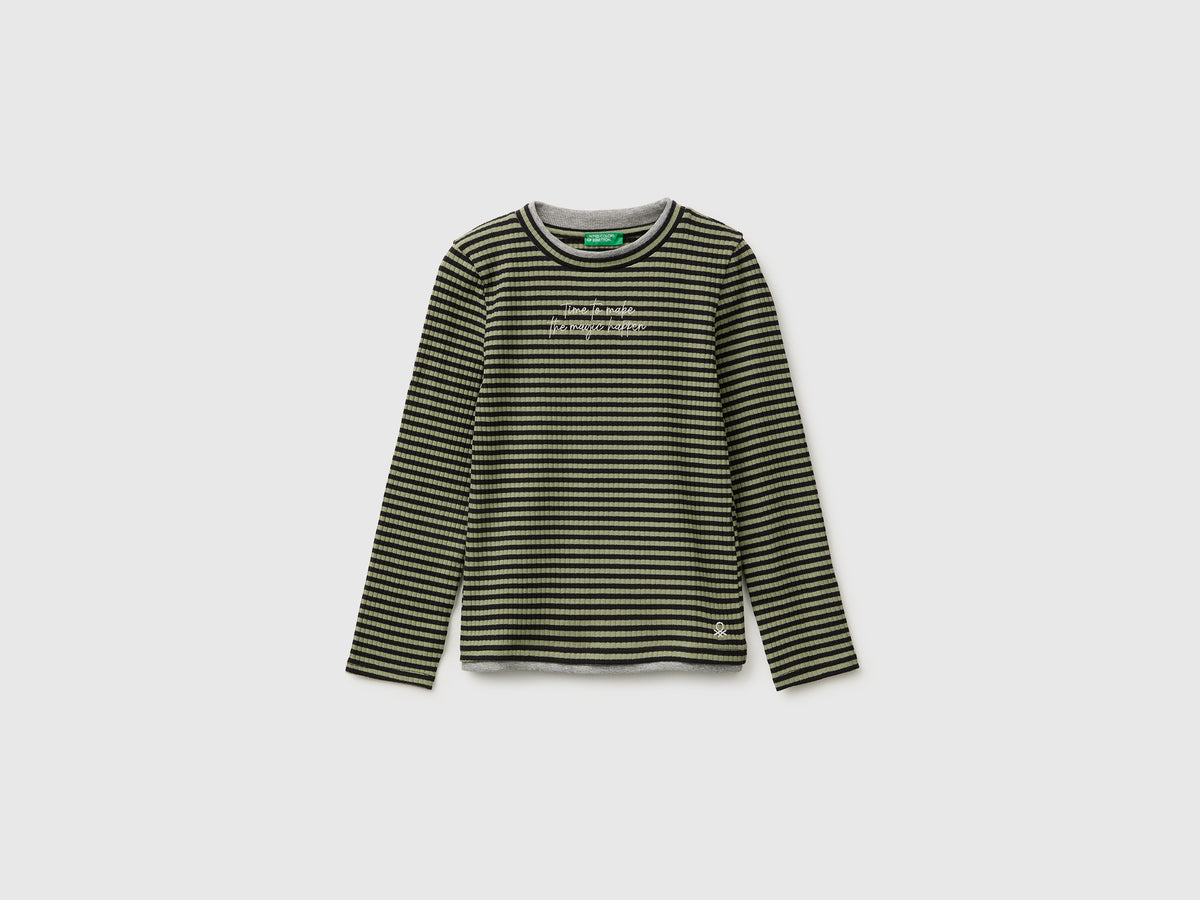 T-shirt com canelado riscado e bordado - ucb_image_FS