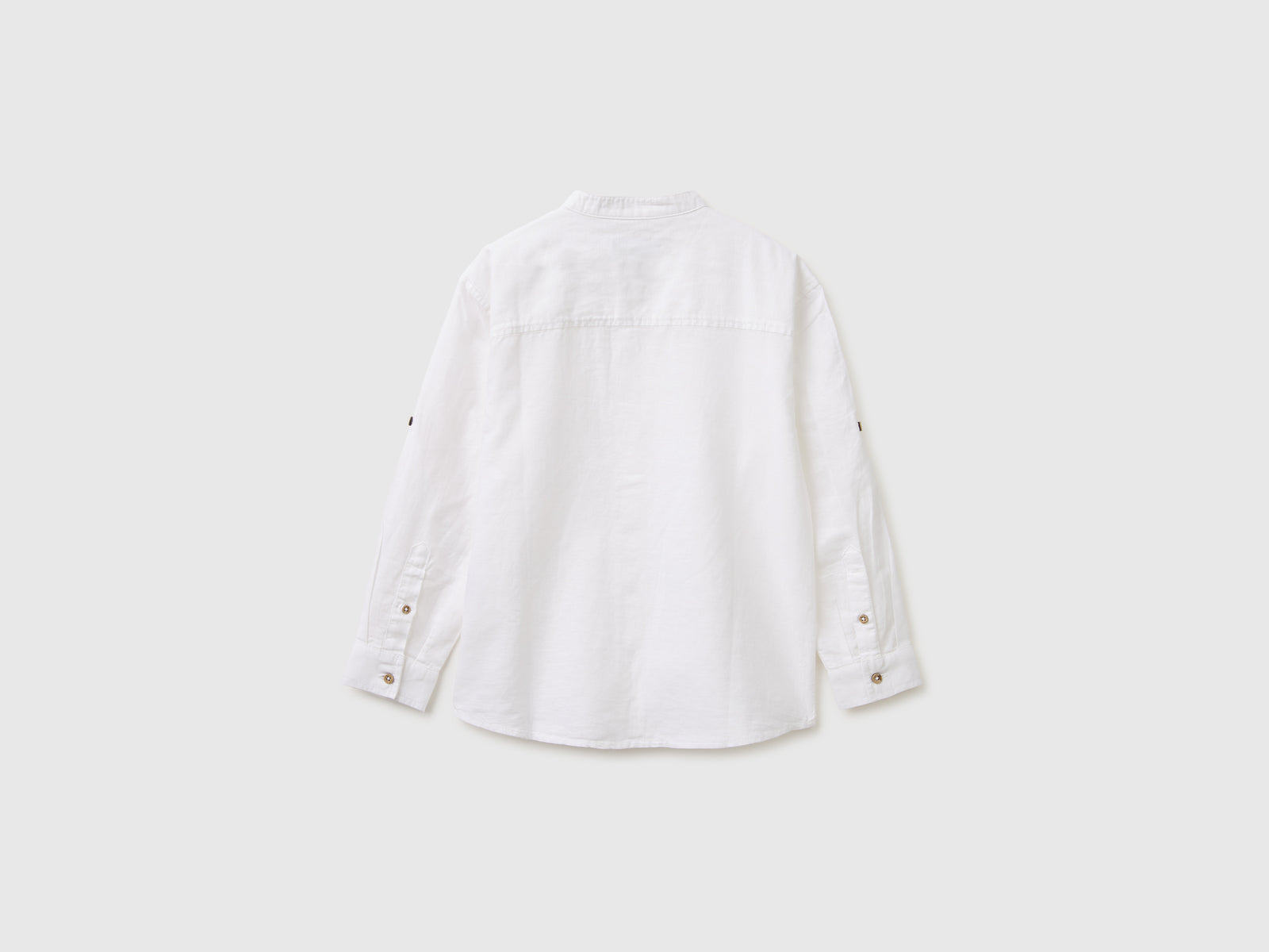 Camisa de gola coreana em mistura de linho - ucb_image_BS
