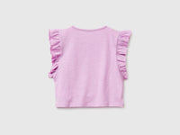 Cropped T-shirt with print and embroidery - ucb_image_BS
