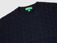 Camisola de gola redonda com tranças em mistura de lã - ucb_image_DS1