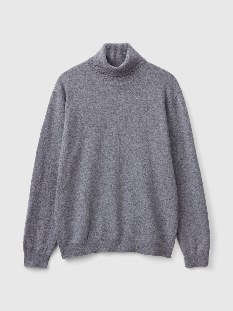 Camisola de gola alta cinzenta em pura lã Merino - ucb_image_FS
