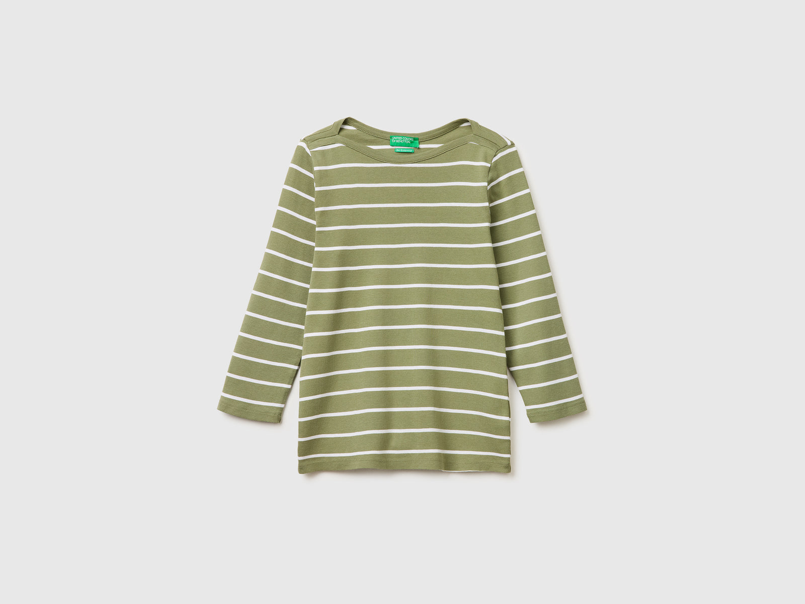 T-shirt às riscas com decote à barco - ucb_image_FS