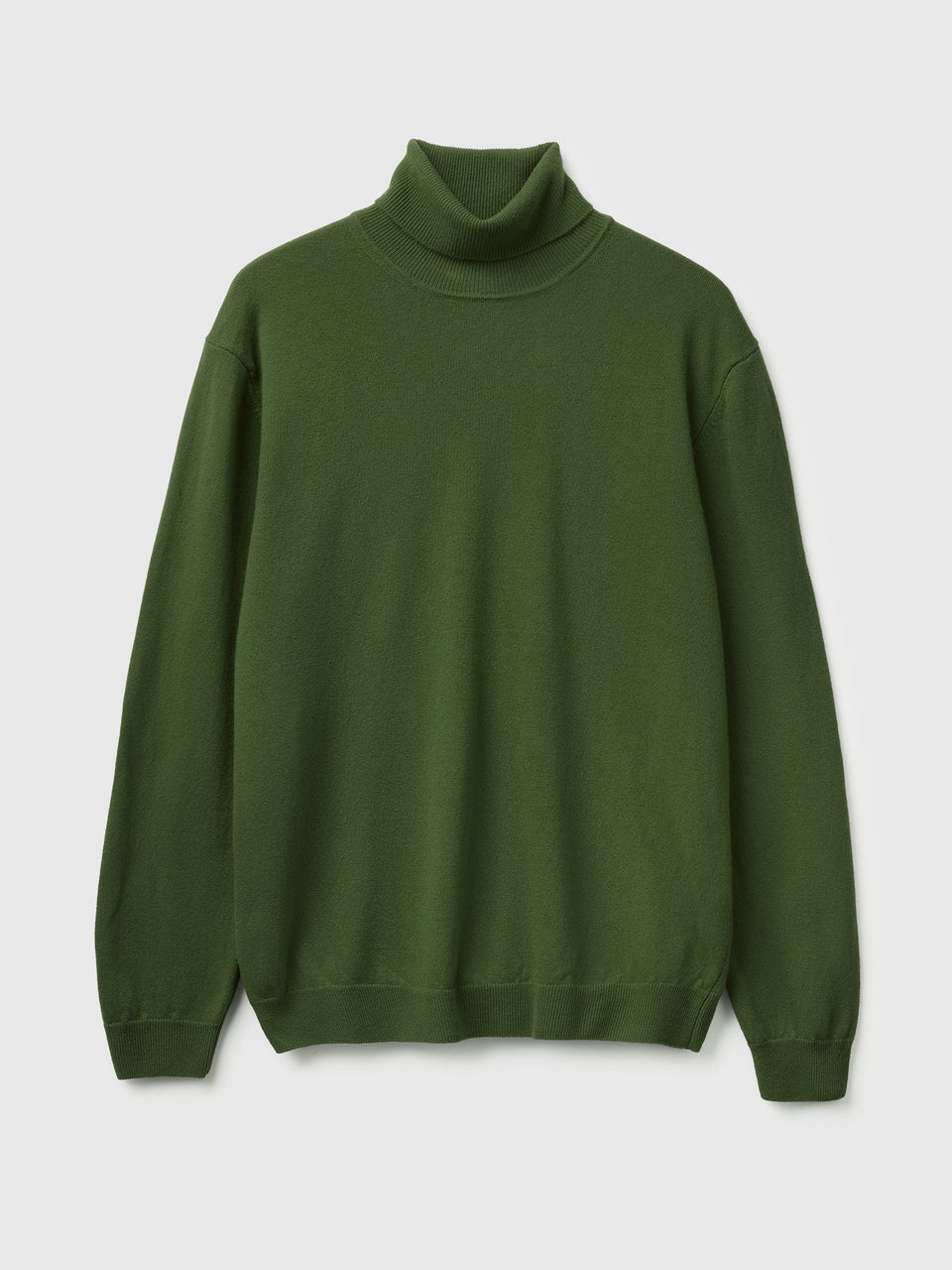 Camisola de gola alta verde-oliva em pura lã Merino - ucb_image_FS