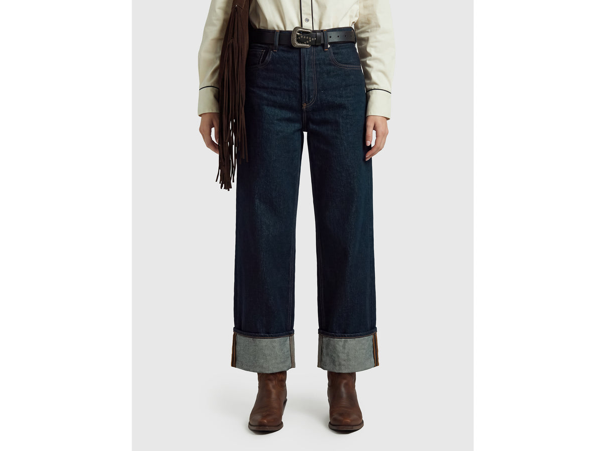 Jeans cropped com dobra lavagem rinse - ucb_image_F