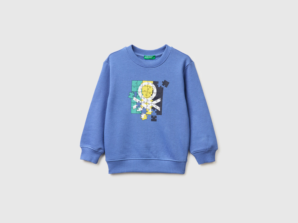 Organic cotton sweatshirt with logo print - ucb_image_FS