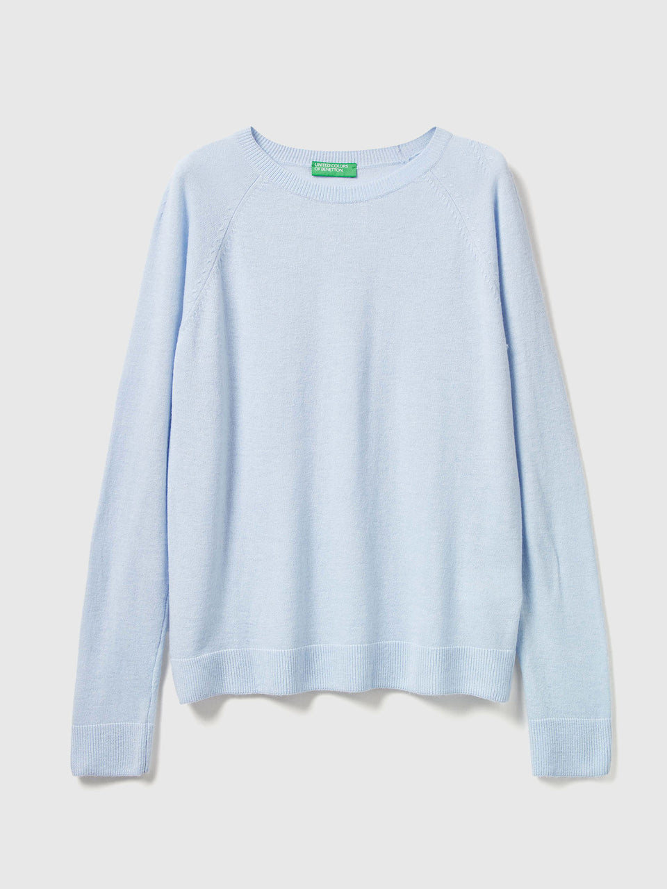Camisola de gola redonda azul-claro em mistura de lã e caxemira - ucb_image_FS