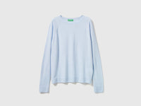 Camisola de gola redonda azul-claro em mistura de lã e caxemira - ucb_image_FS