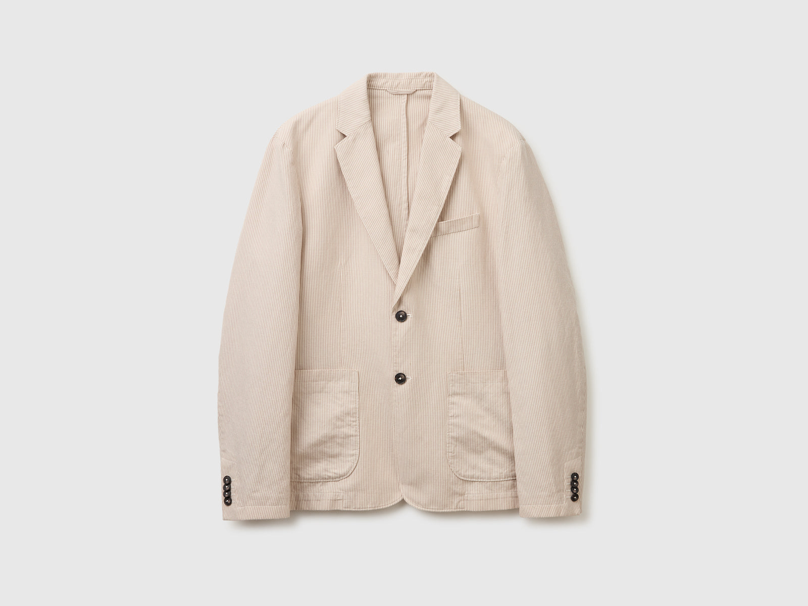 Blazer de abotoadura simples em mistura de linho - ucb_image_FS