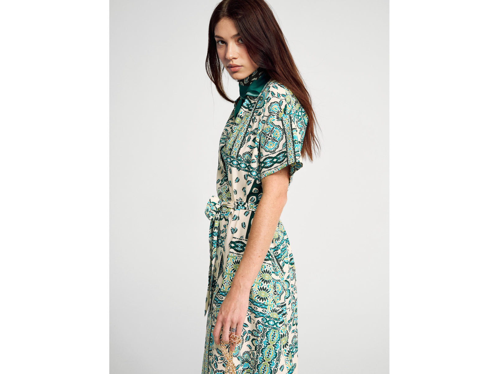 Pencil dress with bandana print