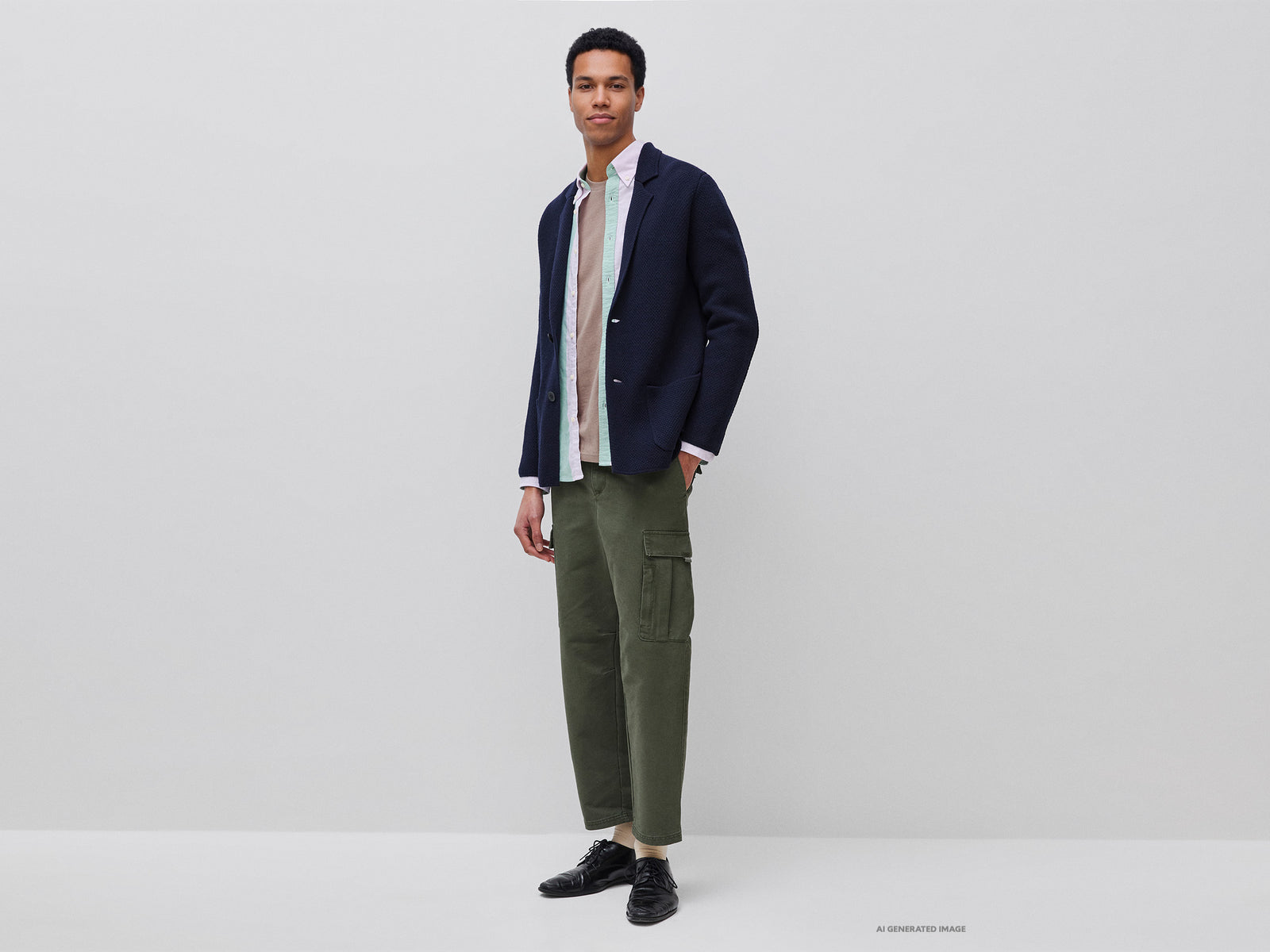 Faded cotton cargo trousers