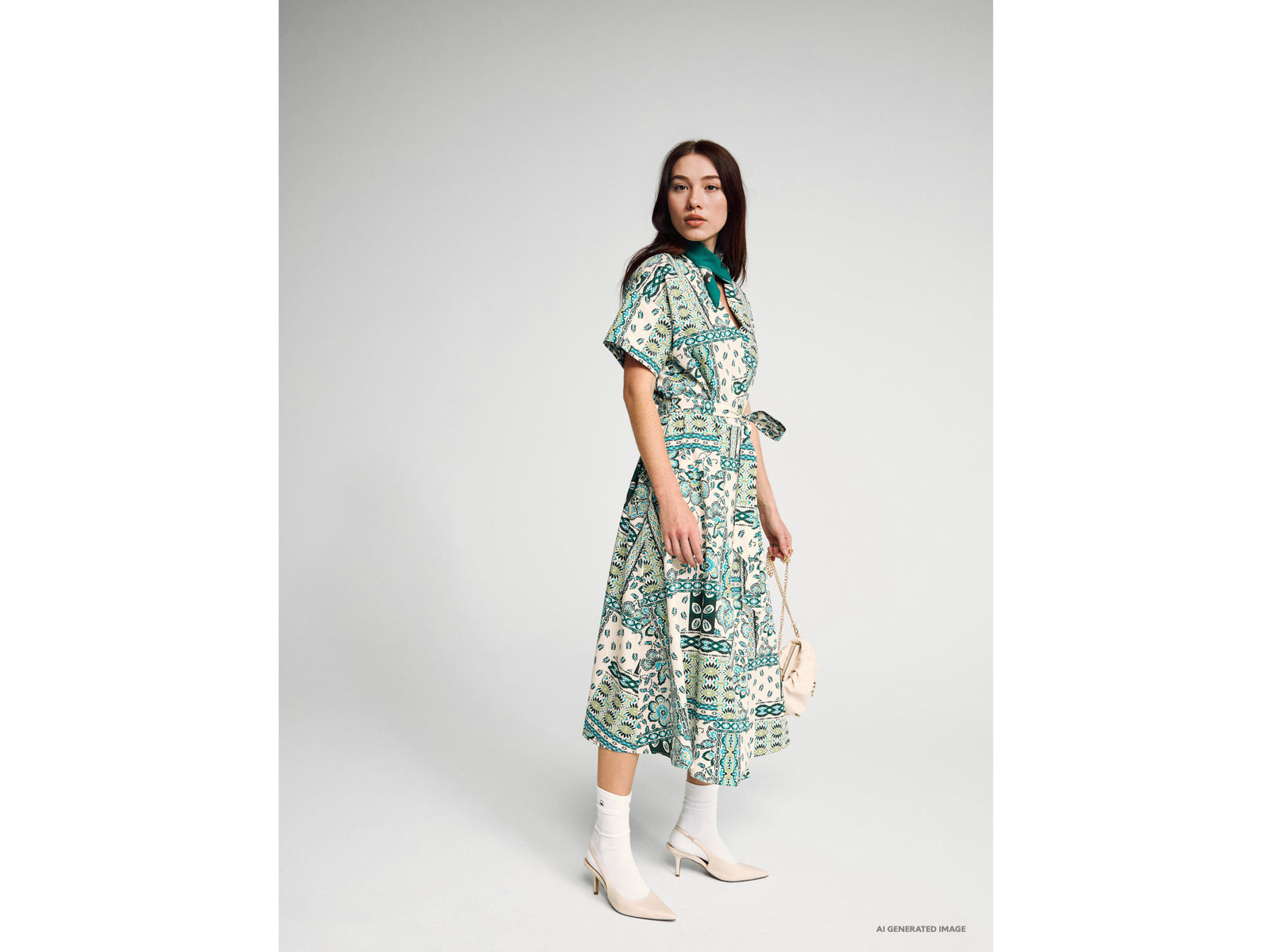 Vestido longuette com estampa bandana - ucb_image_B
