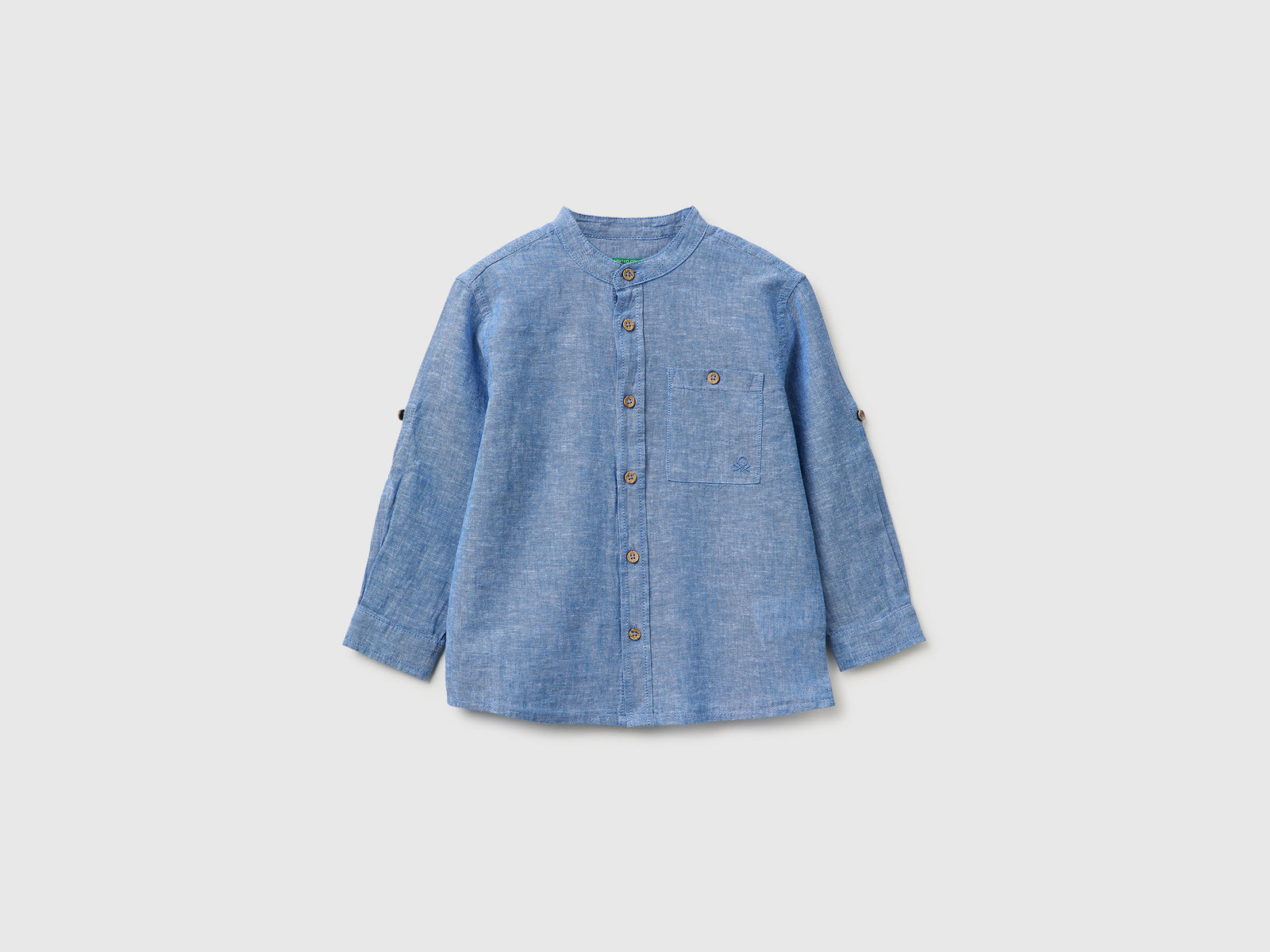 Linen blend mandarin collar shirt - ucb_image_FS