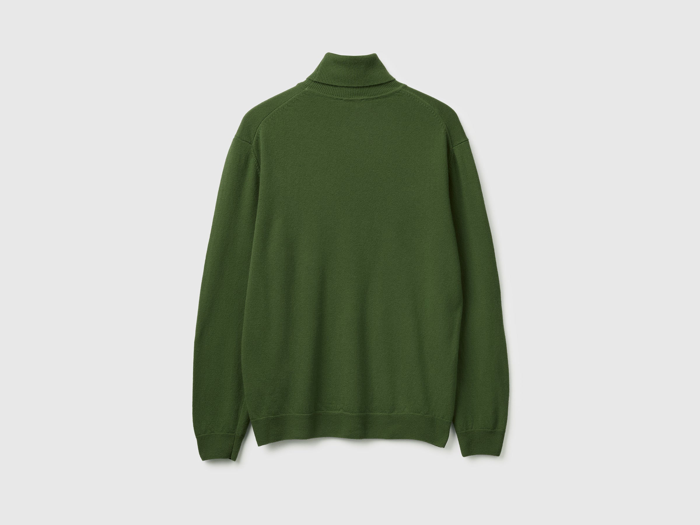 Camisola de gola alta verde-oliva em pura lã Merino - ucb_image_BS