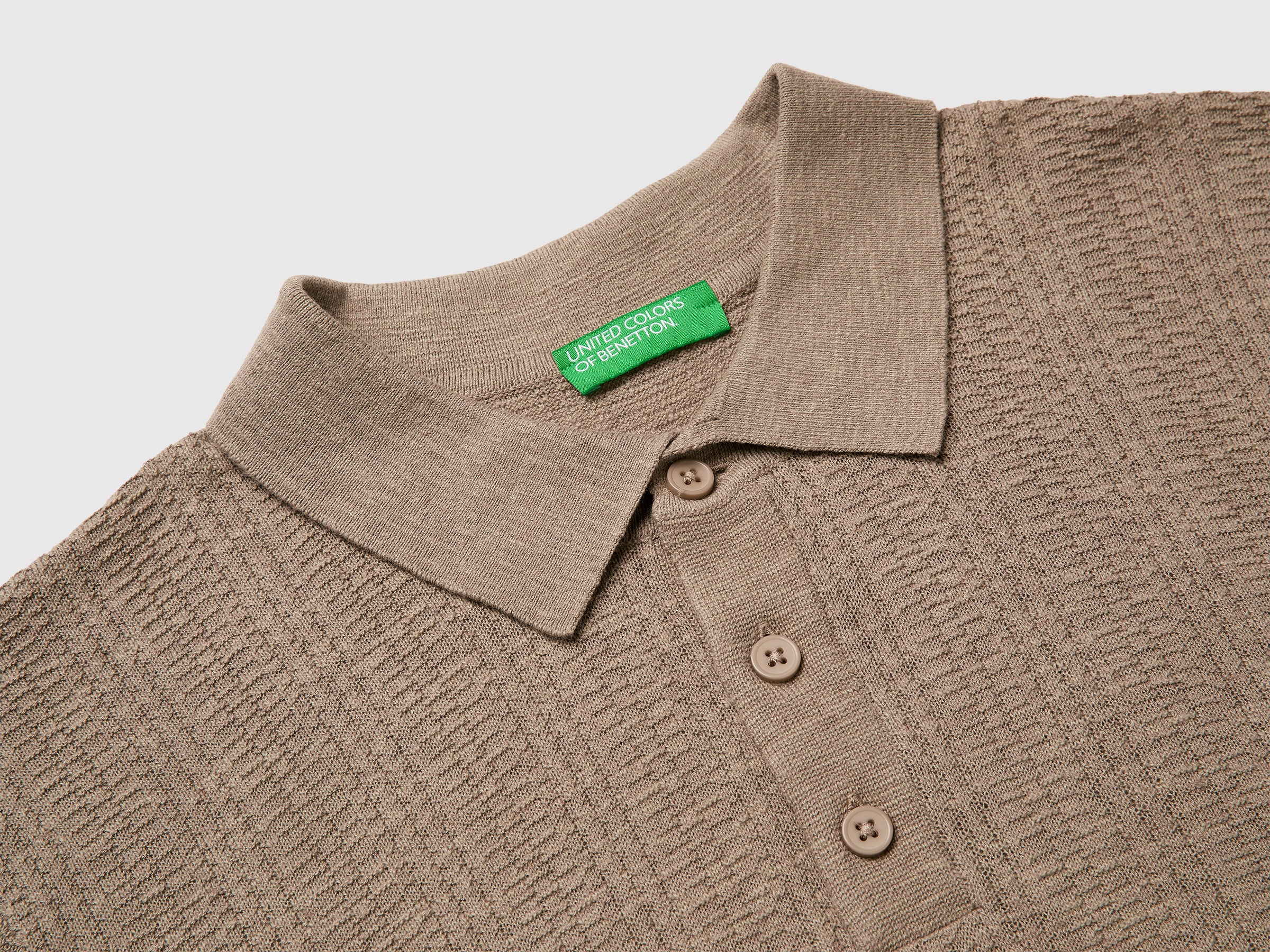 Textured linen blend polo shirt - ucb_image_DS1