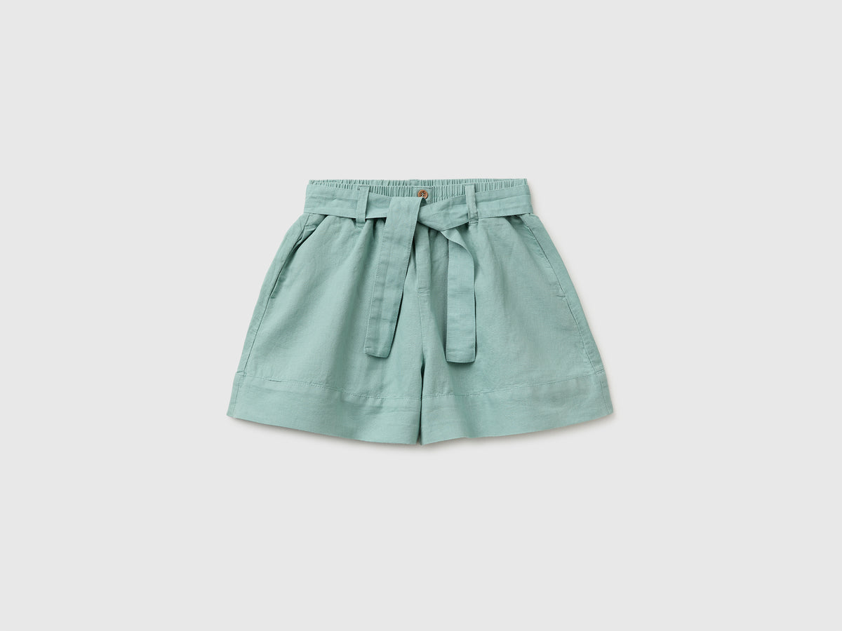 Linen blend shorts with sash - ucb_image_FS