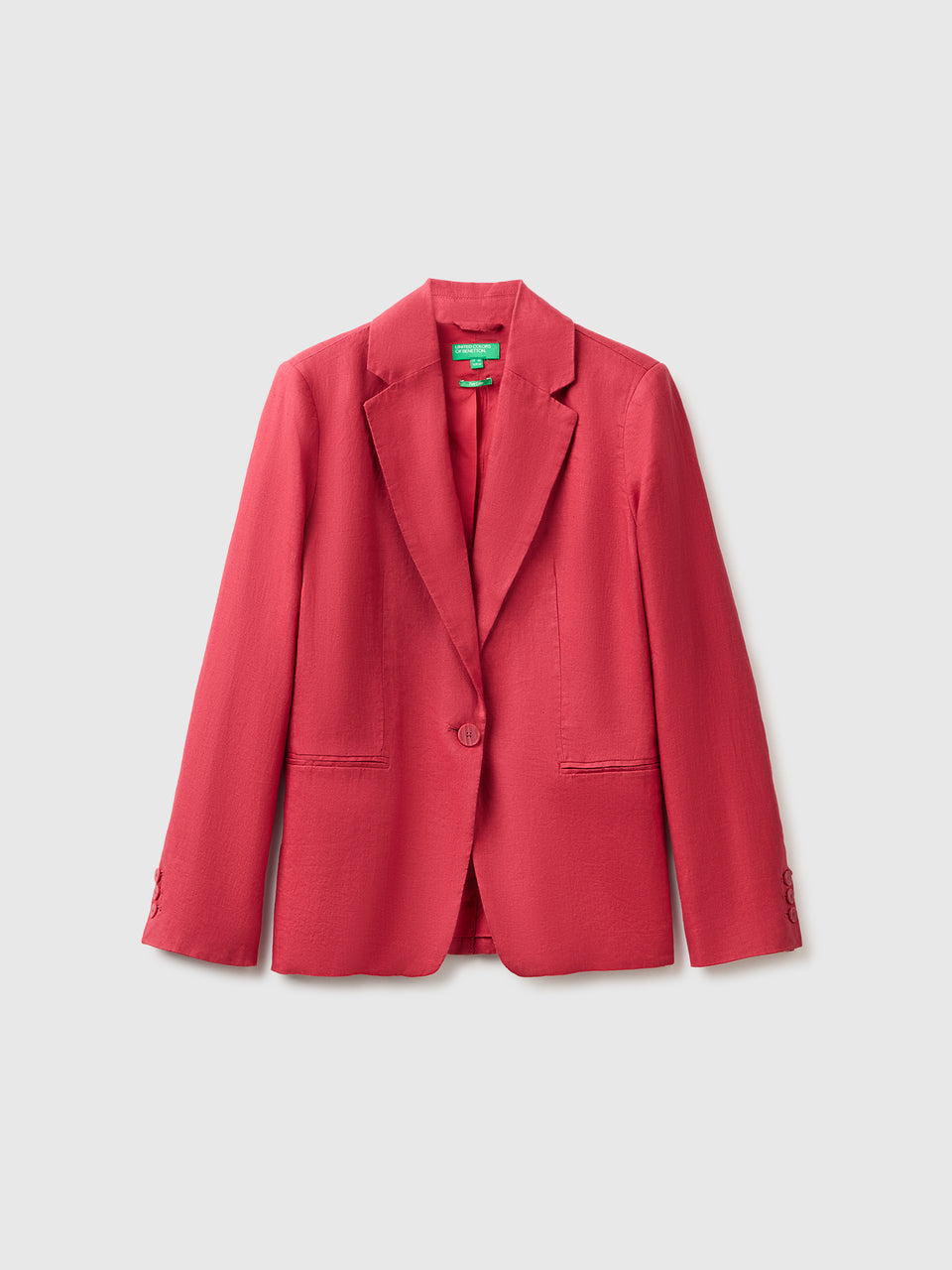 Blazer de abotoadura simples em linho puro - ucb_image_FS