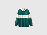Polo verde-escuro Benetton Rugby em algodão orgânico - ucb_image_FS