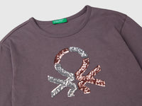 T-shirt em algodão orgânico quente com lantejoulas - ucb_image_DS1