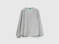 Camisa às riscas com decote em V - ucb_image_FS