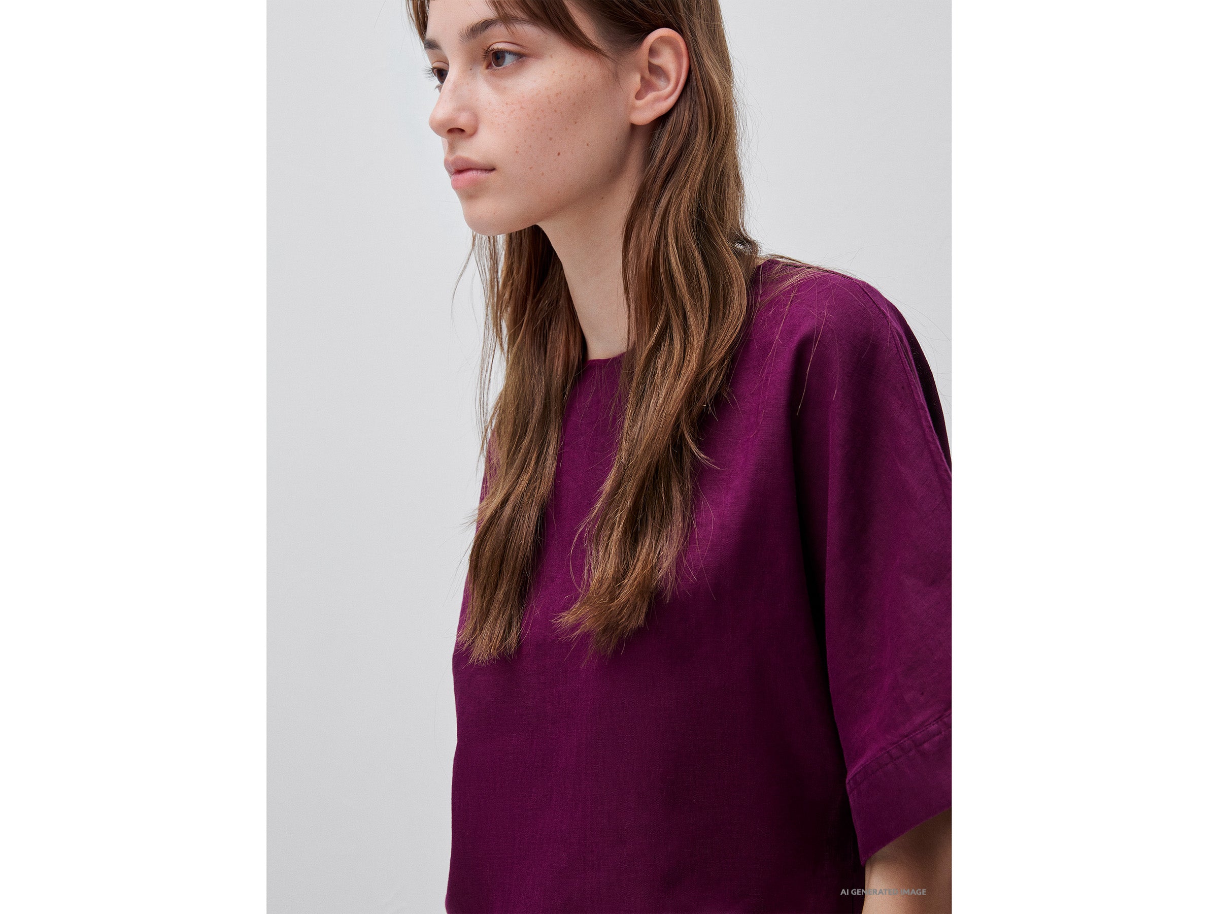 Blusa de gola redonda em linho puro - ucb_image_FY