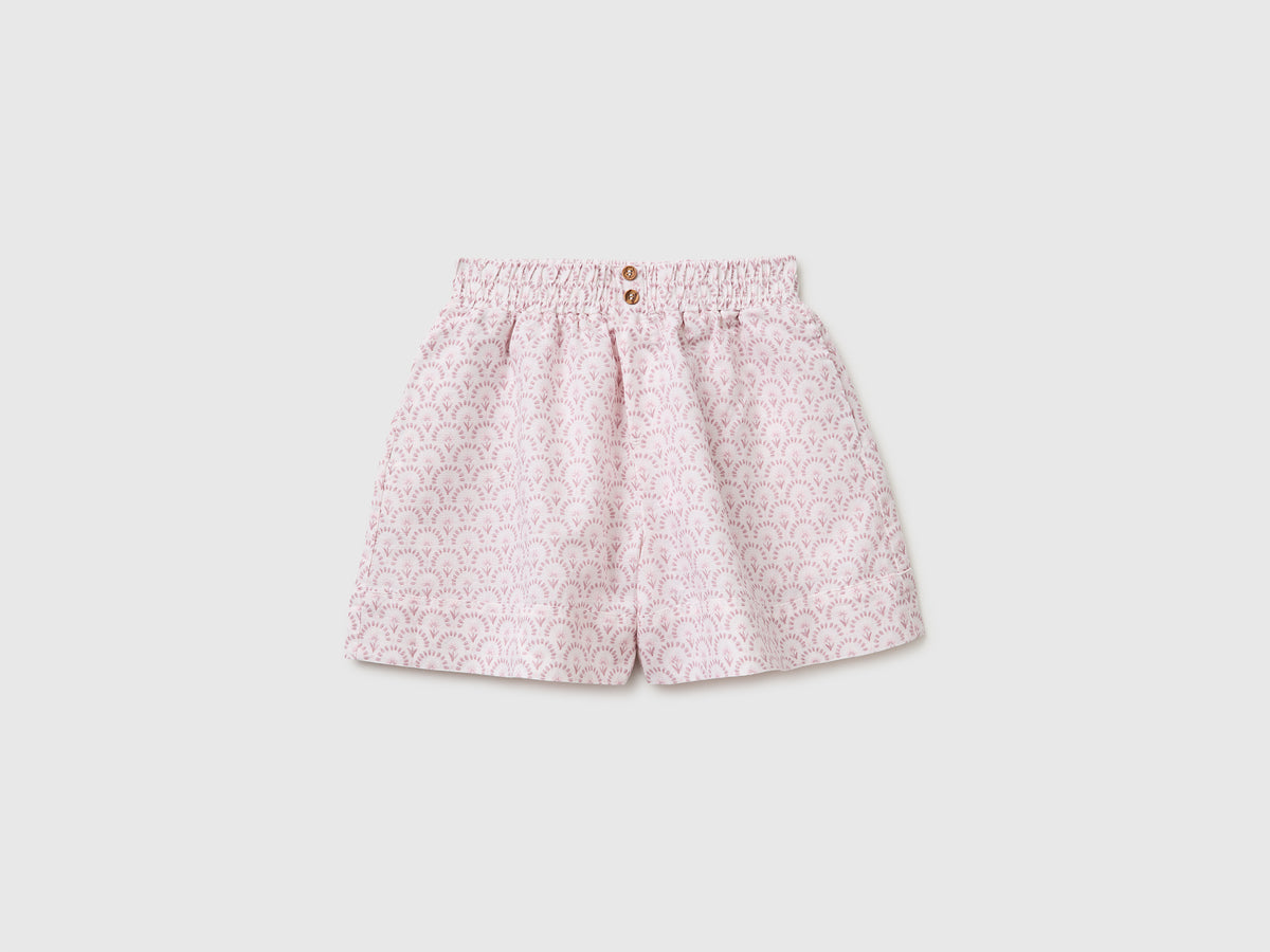 Floral linen blend shorts - ucb_image_FS