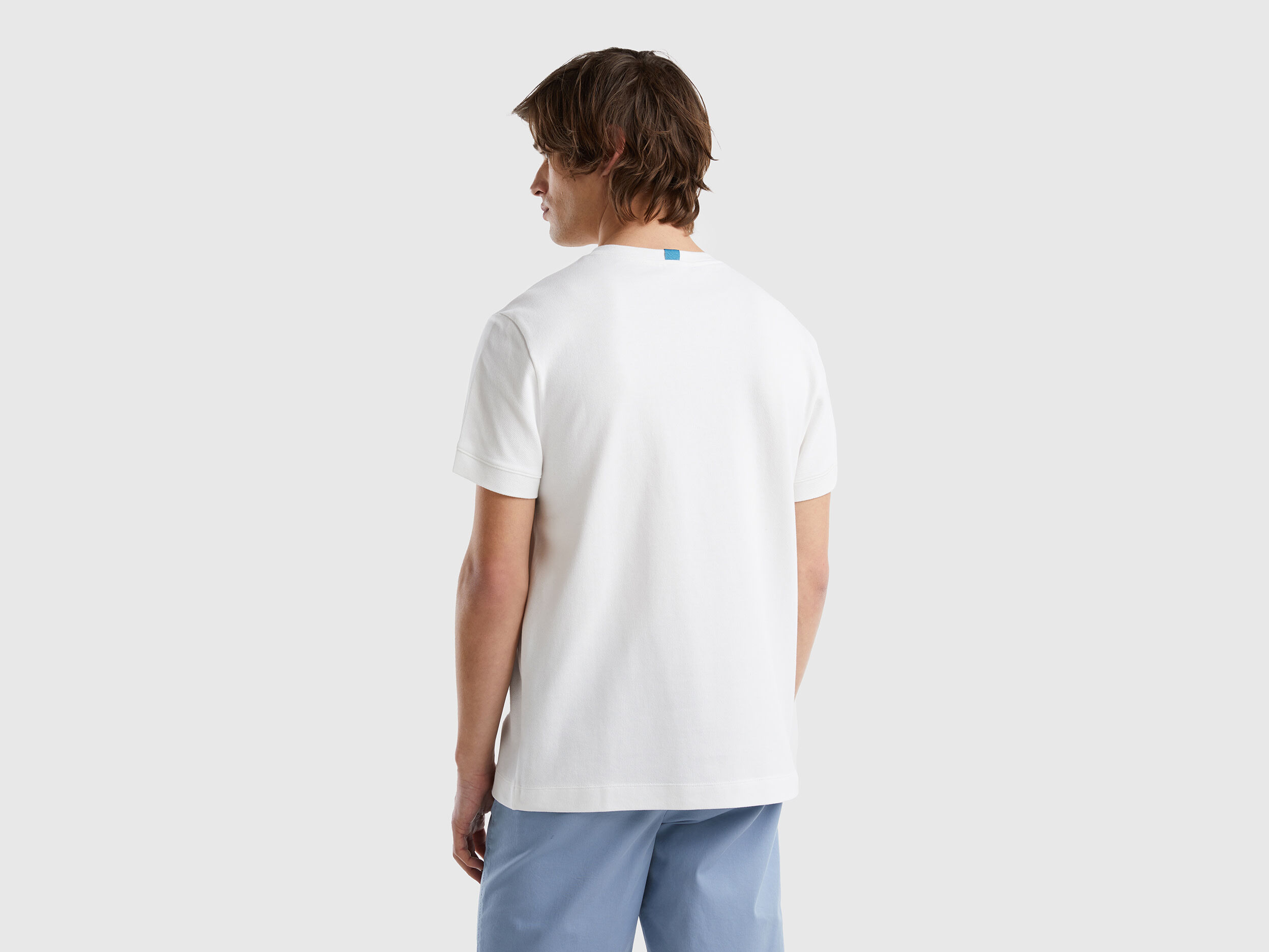 Tシャツ・カットソー COVERNAT Basic Pocket T-Shirt White 100% COTTON T-SHIRT WITH POCKET - White | Benetton