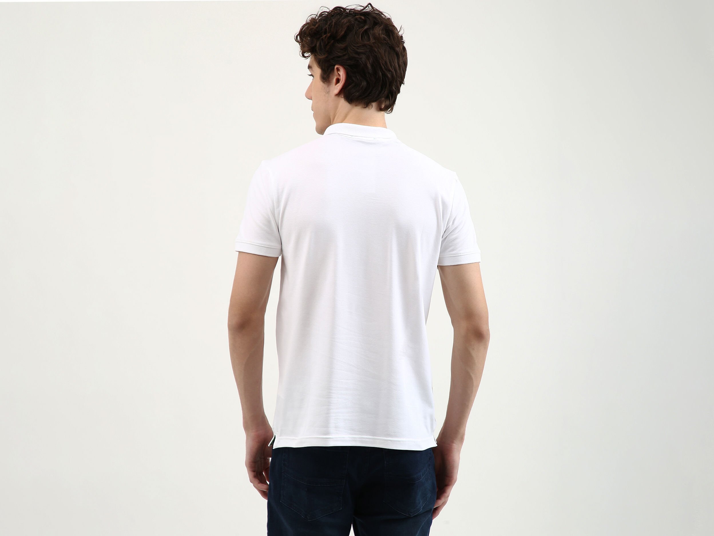 White Polo Shirt Blanco Benetton
