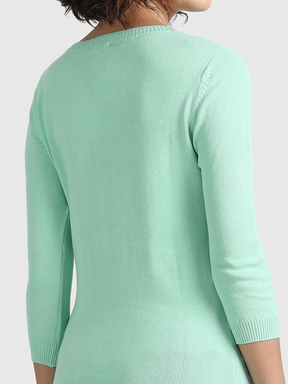 Pure Cotton Tricot Top in Solid Colour image number null