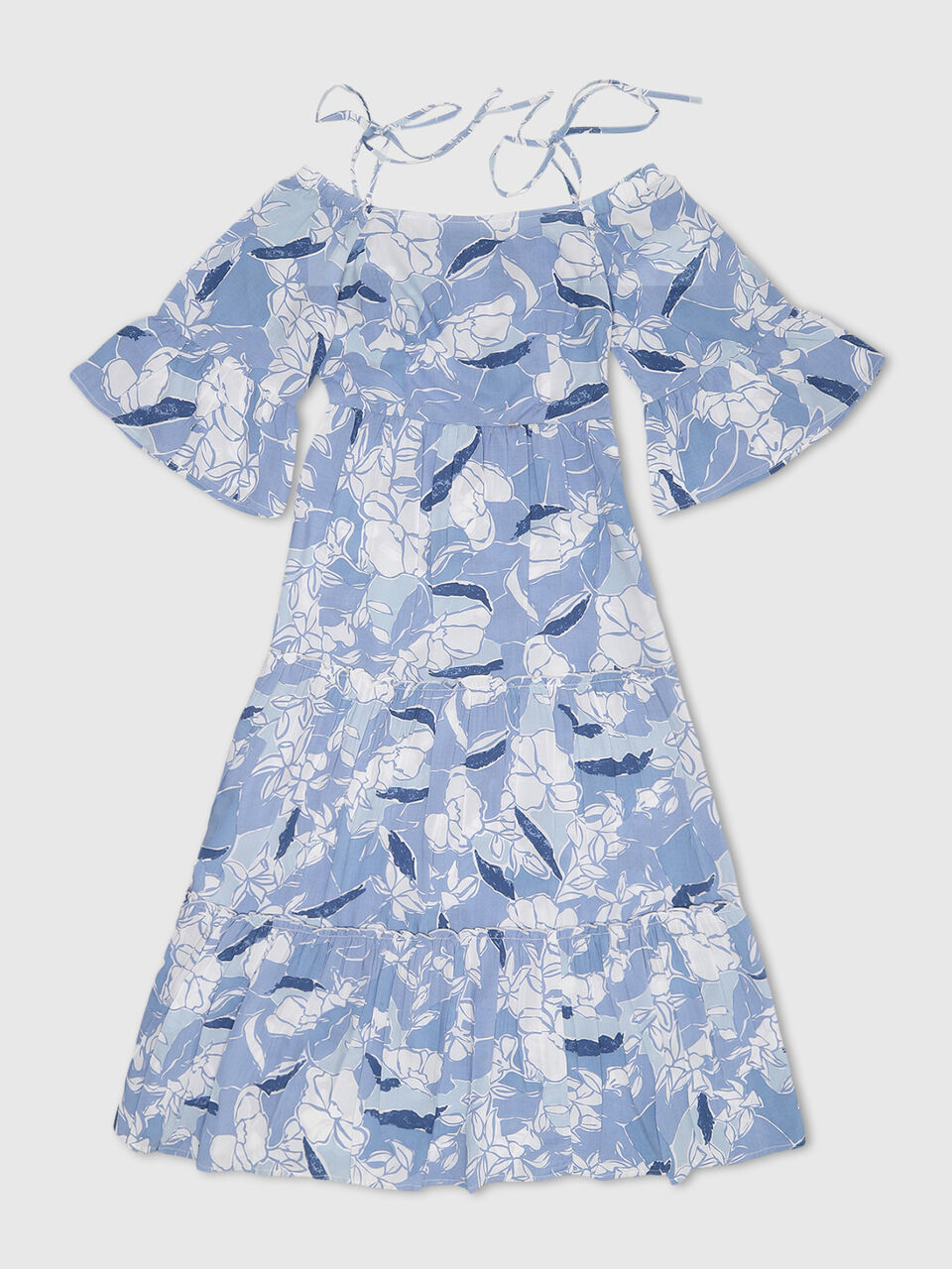 Off Shoulder Tiered Maxi DreShort Sleeve image number 1