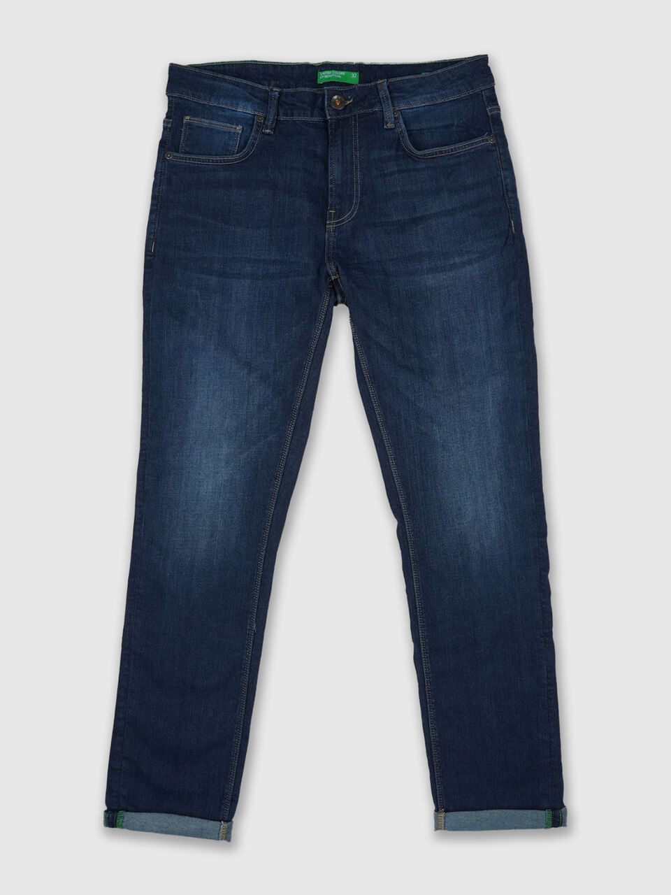 Skinny Fit Mid Blue Boomerang Jeans image number 1