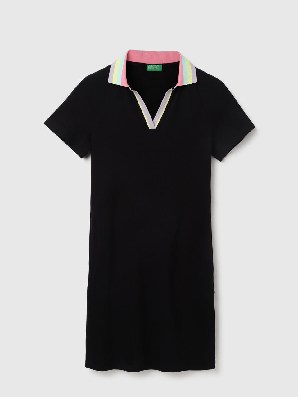 S/SLV POLO DRESS SOLID WITH MULTI COLLAR image number 1