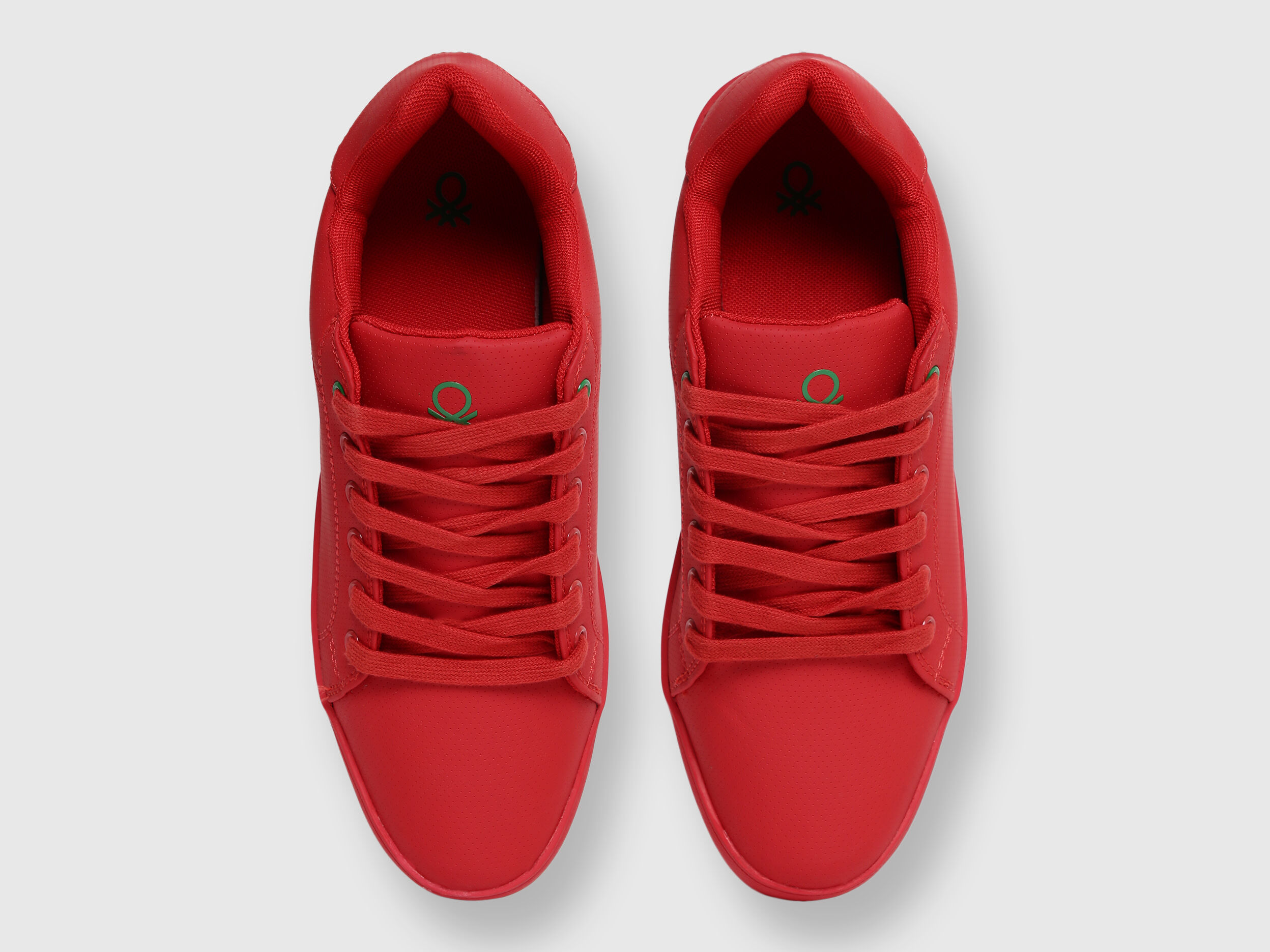 Benetton Red Leather Imitation Sneakers Red Benetton